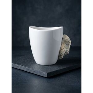 Climber Goods Rock Climbing Pinch Hold Coffee Mug White Ceramic Swirl Handle